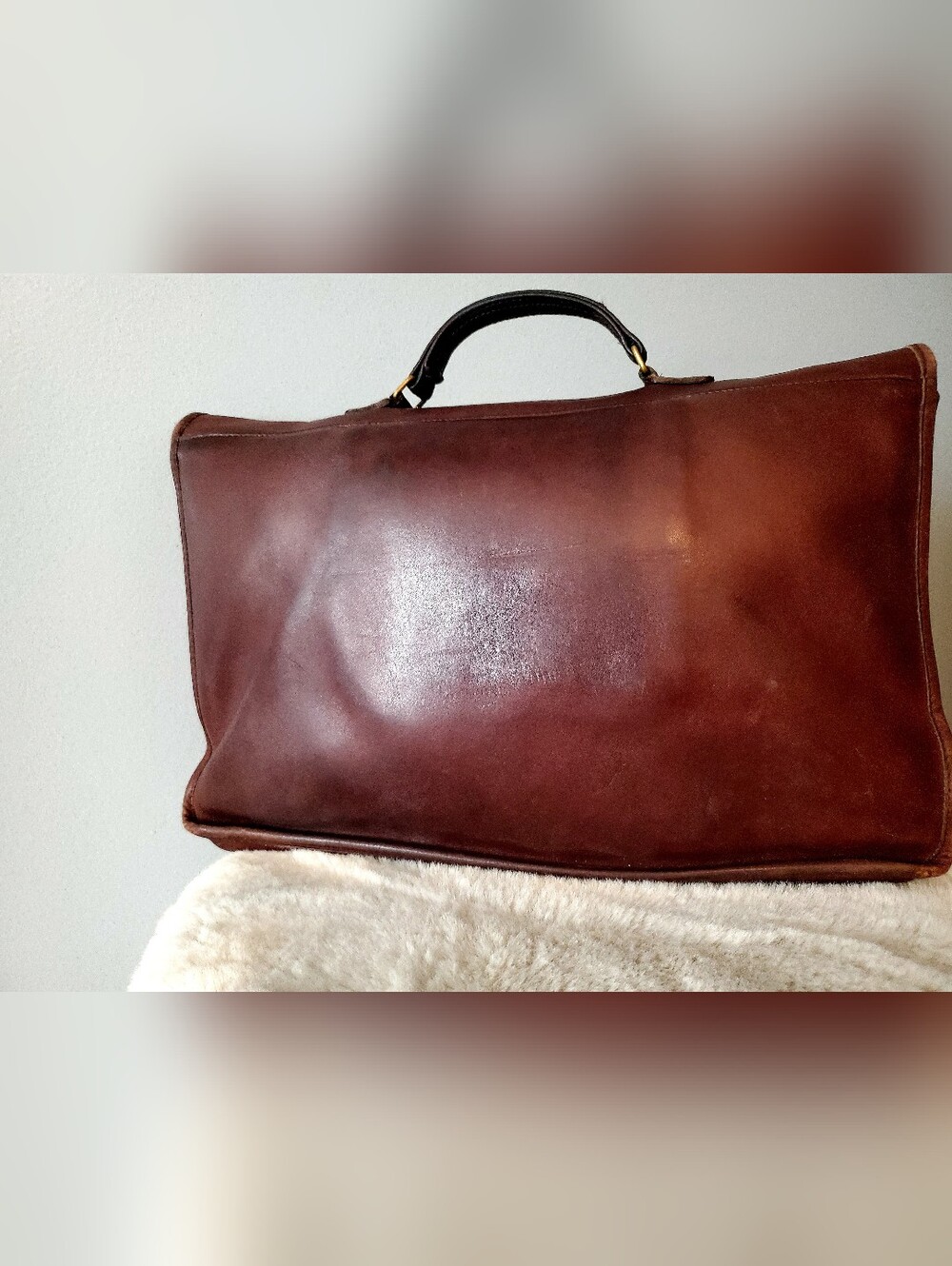 Vintage Coach USA Brown Leather Briefcase 059-0038 Turnlock Work Bag Classic - Picture 2 of 10